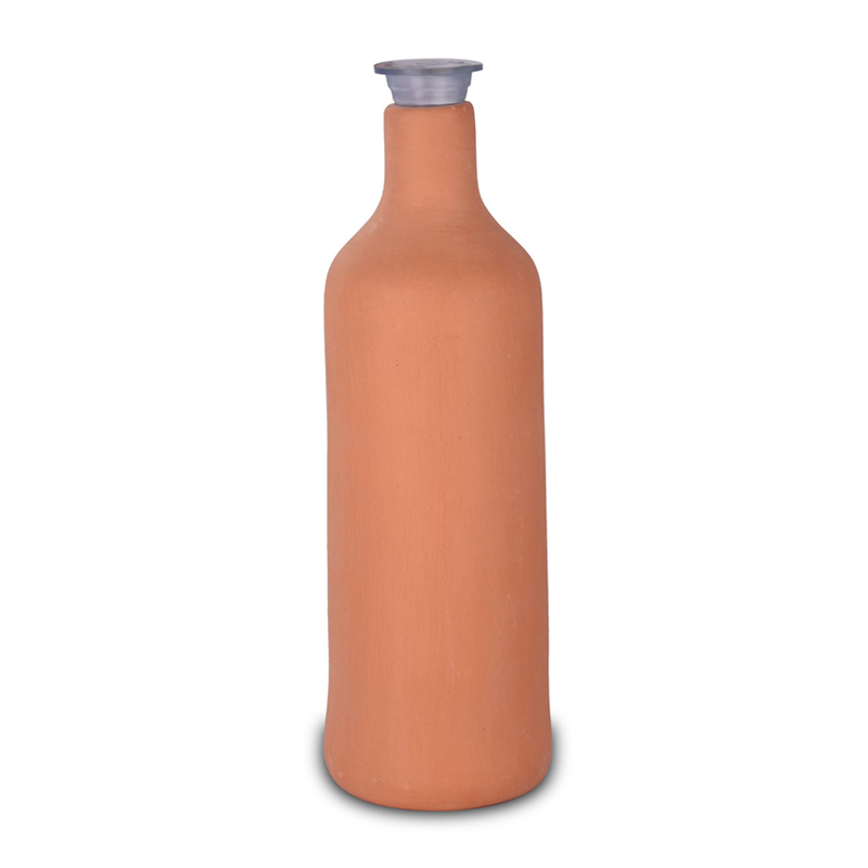 Earthen water bottle with cork 1 Ltr