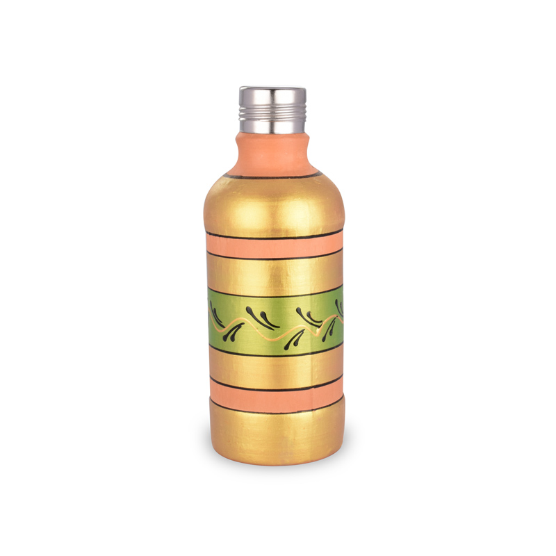 Terrapura Cylindrical Bottle 500 ml Hand Painted